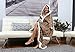 Chic Home Snuggle Hoodie Robe Cozy Super Soft Ultra Plush Micromink Sherpa Lined Wearable Blanket with 2 Pockets Hood Button, One Size, Brown-Leopard