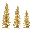 Tinsel Alpine Tree Set of 3- Gold(2'/3'/4')