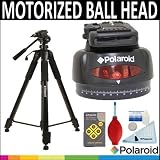 Polaroid Automatic Motorized Pan Head With Wireless Remote Control + Polaroid Tripod + Accessory Kit For The Canon Digital EOS Rebel T3 (1100D), T3i (600D), T1i (500D), T2i (550D), XSI (450D), XS (1000D), XTI (400D), XT (350D), 1D C, 60D, 60Da, 50D, 40D, 30D, 20D, 10D, 5D, 1D X, 1D 5D Mark 2, 7D Digital SLR Cameras