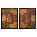 Set of 2 Flowers On Chocolate Wall Decor