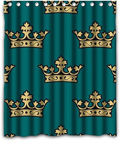 NLBH Designs Royal seamless pattern with golden crowns Window Curtains/drape/panels/treatment Polyester Fabric Bedroom