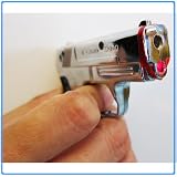 1x Silver Pistol Single Torch Lighter w/ Red Laser Refillable Cigar Cigarette Lighter