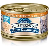 Blue Buffalo Wild Delights Chicken & Turkey Entree Wet Cat Food, 3 oz Can, Pack of 24
