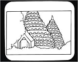 Decorated Mouse Pad with "black and white", religion, temple, scenery, monastery, worship, architecture, Asia, monument, Buddhist, building, Burma