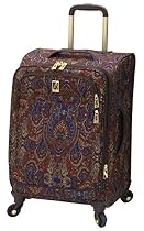 London Fog Soho 21 Inch Expandable Spinner Carry-On, Brown Paisley, One Size
