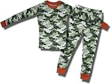Olive Green Camo Long-Sleeve, long-leg thermal underwear for boys
