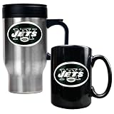New York Jets NFL Travel Mug & Ceramic Mug Set - Primary logo