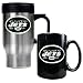 New York Jets NFL Travel Mug & Ceramic Mug Set - Primary logo
