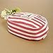 KINGSO Stripe Pencil Case Pouch Purse Cosmetic Makeup Bag Storage Student Stationery Zipper Wallet,Red