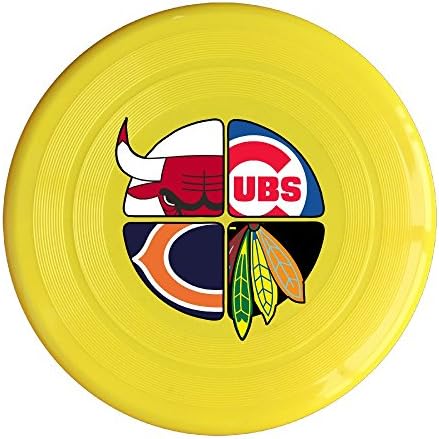 SYYFB Unisex Chicago Sport Team Logo Outdoor Game Frisbee Light Up Flying Yellow
