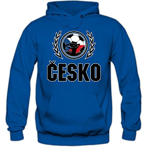 Tschechien EM 2016 #2 Hoody | Fußball | Herren | Trikot | Nationalmannschaft, Farbe:Blau (Royalblue F421);Größe:L
