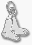 Boston Red Sox 1/2 Pair of Sox Charm - 14KT White Gold Jewelry