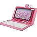 Yuntab 8GB 7 Inch Tablet PC Rosy Tablet with Pink Keyboard Case, Wifi Tablet Google Android 4.4 Dual Core Dual Camera