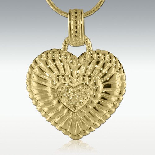 Center of My Heart 14k Gold Vermeil Cremation Jewelry