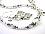 Silver Shadow Sterling Silver Swarovski Crystal Beaded Necklaces by Gemstone Gifts Handmade Jewelry