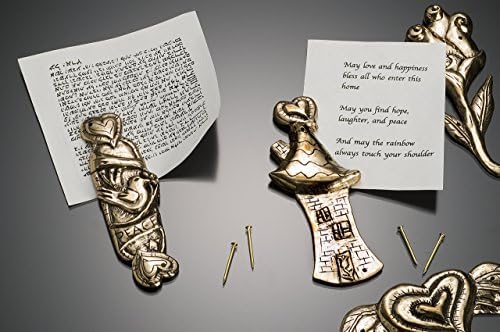 Non denominational House blessing or Mezuzah bronze flying heart