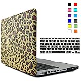 iBenzer&reg; - 2 in 1 Multi colors Soft-Touch Plastic Hard Case Cover & Keyboard Cover for Macbook Pro 13'', Yellow Leopard MMP13LEOYW+1