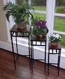 Review 4D Concepts  / 4D Concepts 601623 3 piece slate square plant stands w/ slate tops Metal/ slate