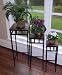 Kitchen & Housewares : 4D Concepts 601623 3 piece slate square plant stands w/ slate tops Metal/ slate