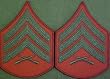 Green on Red USMC Chevrons - Sergeant - Male