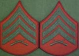 Green on Red USMC Chevrons - Sergeant - Male