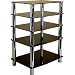 Centurion GT-6 Black Glass and Chrome TV Table Stand Shelving for DVD Player, Video Recorder, Satellite Receiver, or Home cinema Equipment