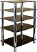 Centurion GT-6 Black Glass and Chrome TV Table Stand Shelving for DVD Player, Video Recorder, Satellite Receiver, or Home cinema Equipment
