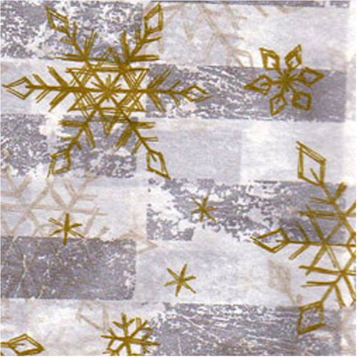 Tissue Paper with Gold Snowflake on Silver Stripe --20x24--60 Sheet