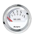 Sunpro CP8209 StyleLine Electrical Fuel Level Gauge - White Dial