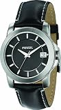 Fossil Mens Watch FS4498 with Black Dial and Black Leather Strap