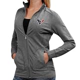 NFL Cutter & Buck Houston Texans Ladies Ravenna Raw Edge Full Zip Sweatshirt - Ash (X-Large)