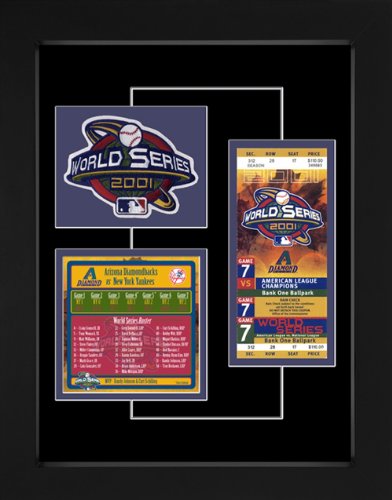 Arizona Diamondbacks 2001 World Series Replica Ticket & Patch Frame