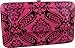 Checkbook Wallets - Pink & Black Damask Print Clutch Wallet w/Side Pocket & Checkbook Cover