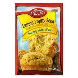 Betty Crocker Muffin Mix, Lemon Poppyseed, 6.5-Ounce Pouches (Pack of 24)