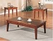 3pc Cherry Finish Table Set By Coaster Furniture