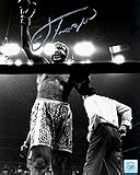 Joe Frazier Autographed Arm Raised 16 x 20 Black & White Photograph with Muhammad Ali (Unframed