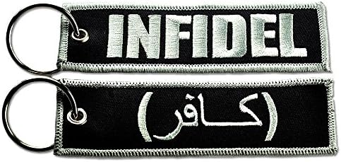 INFIDEL NEW TACTICAL EMBROIDERED KEY CHAIN KEY TAG BLK