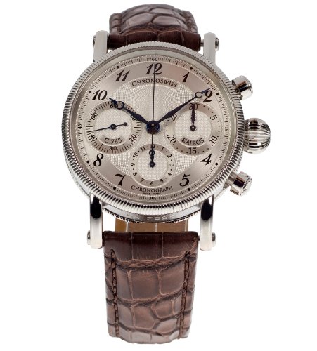 Herrenarmbanduhr Chronoswiss Kairos Automatik Chronograph CH 7523 K silber krokobraun