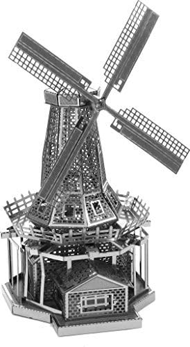 YDT 3D Laser Cut Metal Model Kits Famous Buildings of the World Model Netherlangish Windmills Nano Puzzle by YDT Metal