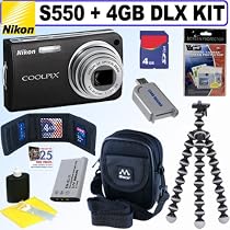Nikon Coolpix S550 10MP Digital Camera (Graphite Black) + 4GB Deluxe Accessory Kit