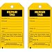 Brady  86434 5 3/4" Height x 3" Width, Heavy Duty Polyester (B-837), Black on Yellow Accident Prevention Tags (10 Tags)