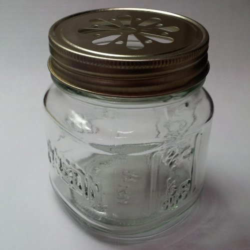 Party Fun Square Mason Jar with Daisy Cut Lid-image