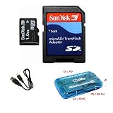 Sandisk Micro SD 1 Go avec SD Adapter, ET Lecteur de Cartes mémoires USB 2 pour SD/SDHC, MMC, mini, micro, avec mini-USB cable