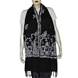 Black Scarve Stoles Wool Embroidery India 80 x 29 inches