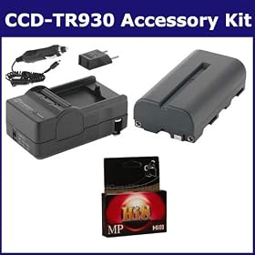 Sony CCD-TR930 Camcorder Accessory Kit includes: HI8TAPE Tape/ Media, SDM-105 Charger, SDNPF570 Battery
