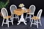 40" Round Natural & White Dining Table & 4 Chairs