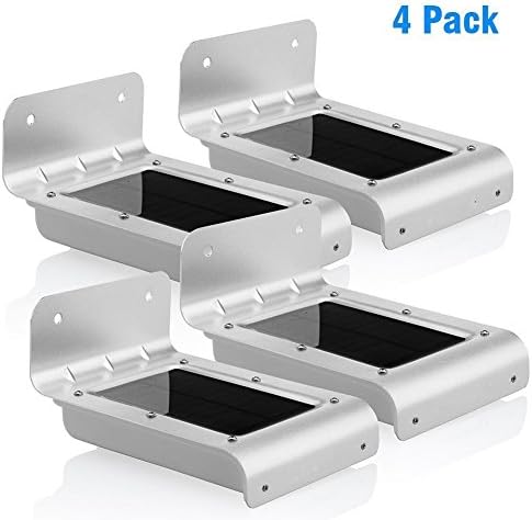 Serpeo 4 Pack Led Solar Powered PIR Sensor Security Lamps,Waterproof Night Lights for Outdoor Garden ,Door and Wall