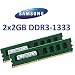 4GB Dual Channel Kit Samsung original 2 x 2 GB 240 pin DDR3-1333 (1333Mhz, PC3-10600, CL9) 128Mx8x16 double side (2x M378B5673FH0-CH9) f�r DDR3 + i5 Mainboards - 100% kompatibel zu 1066Mhz, PC3-8500, CL7