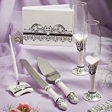 Distinctive Damask Porcelain Collection Wedding Accessory Set
