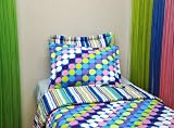 Bacati - Dots/stripes Aqua/multicolor Twin Comforter Set
